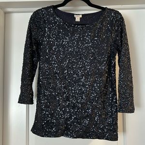 Jcrew Factory XS navy sequin top